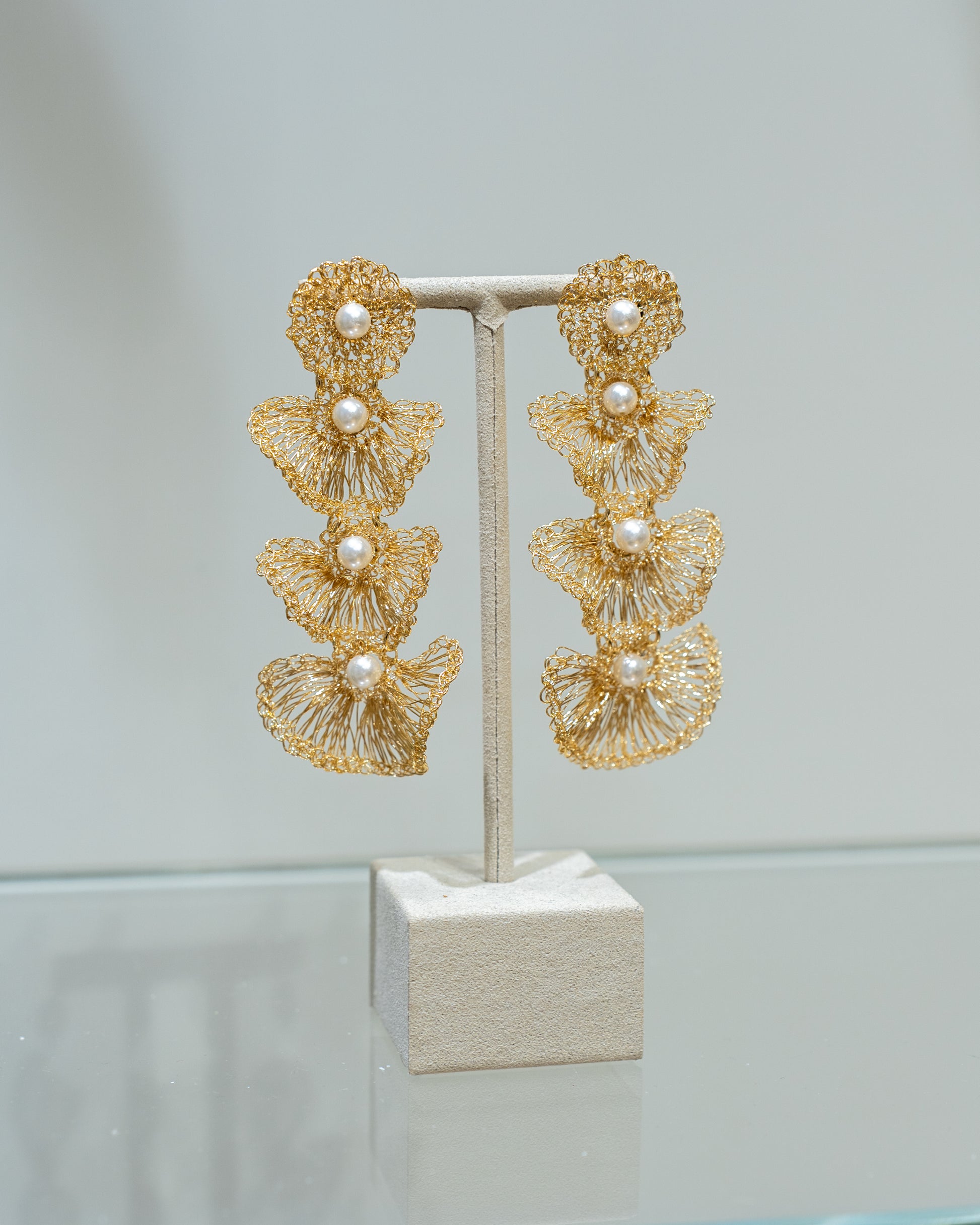 Boucles d’Oreilles Lavish – Cascade Dorée