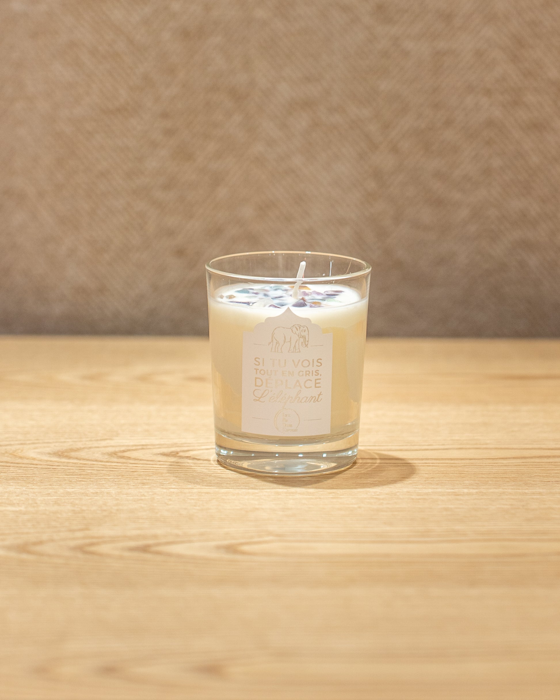 Bougie Énergétique "Si tu vois tout gris, déplace l'éléphant"