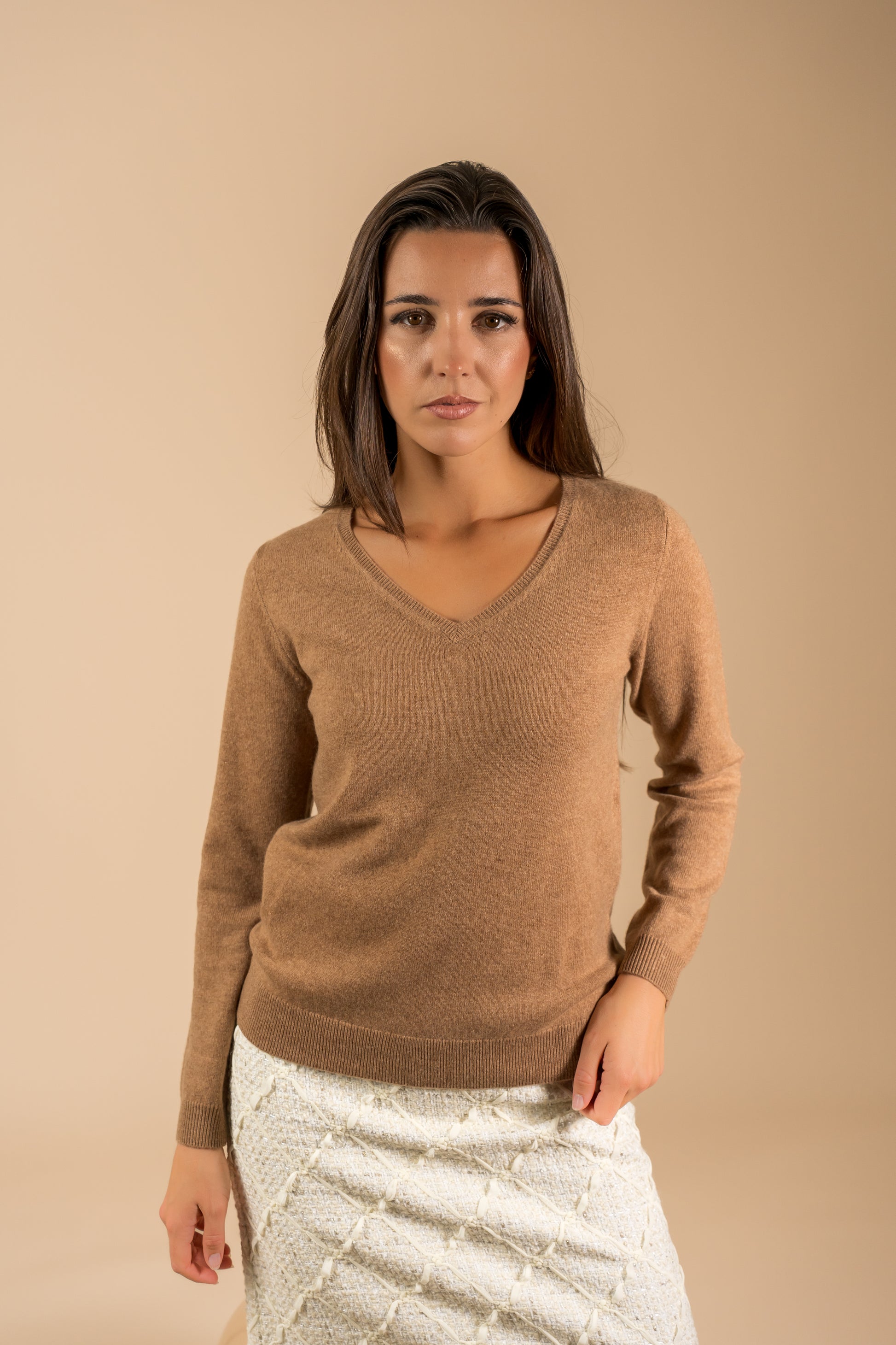 Pull col V en cachemire