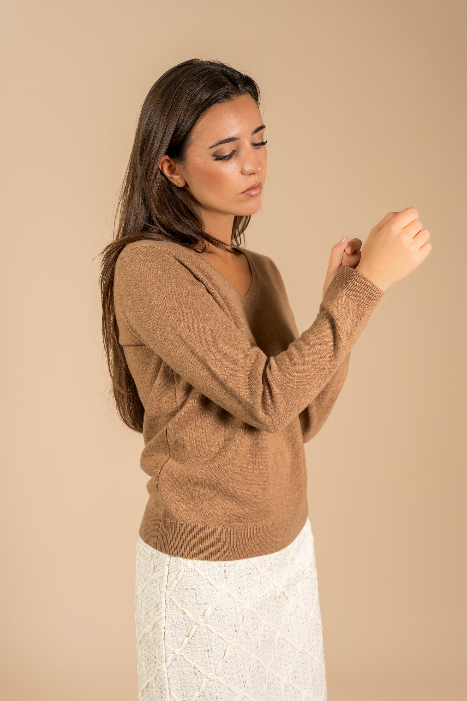 Pull col V en cachemire