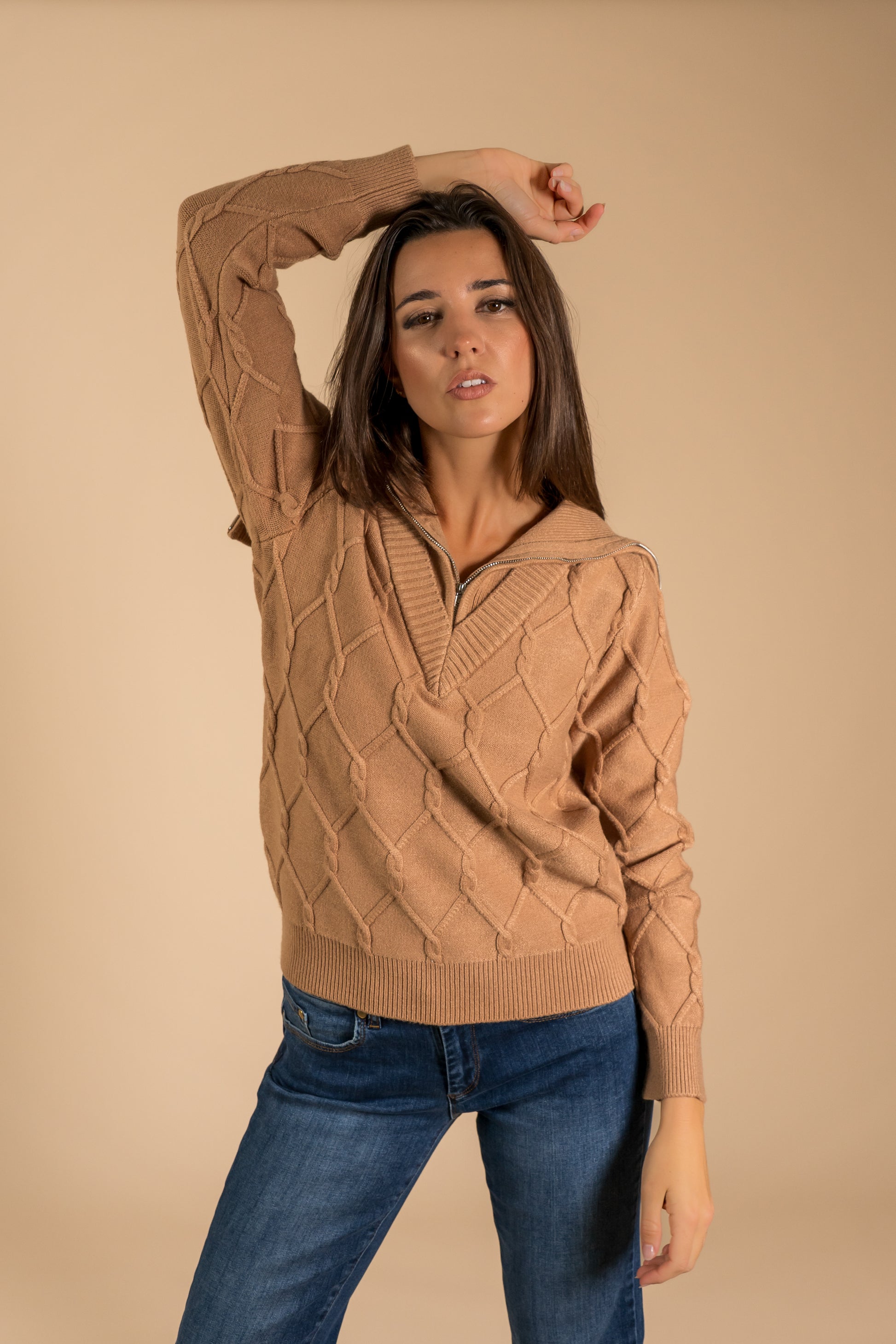 Pull en maille col camionneur