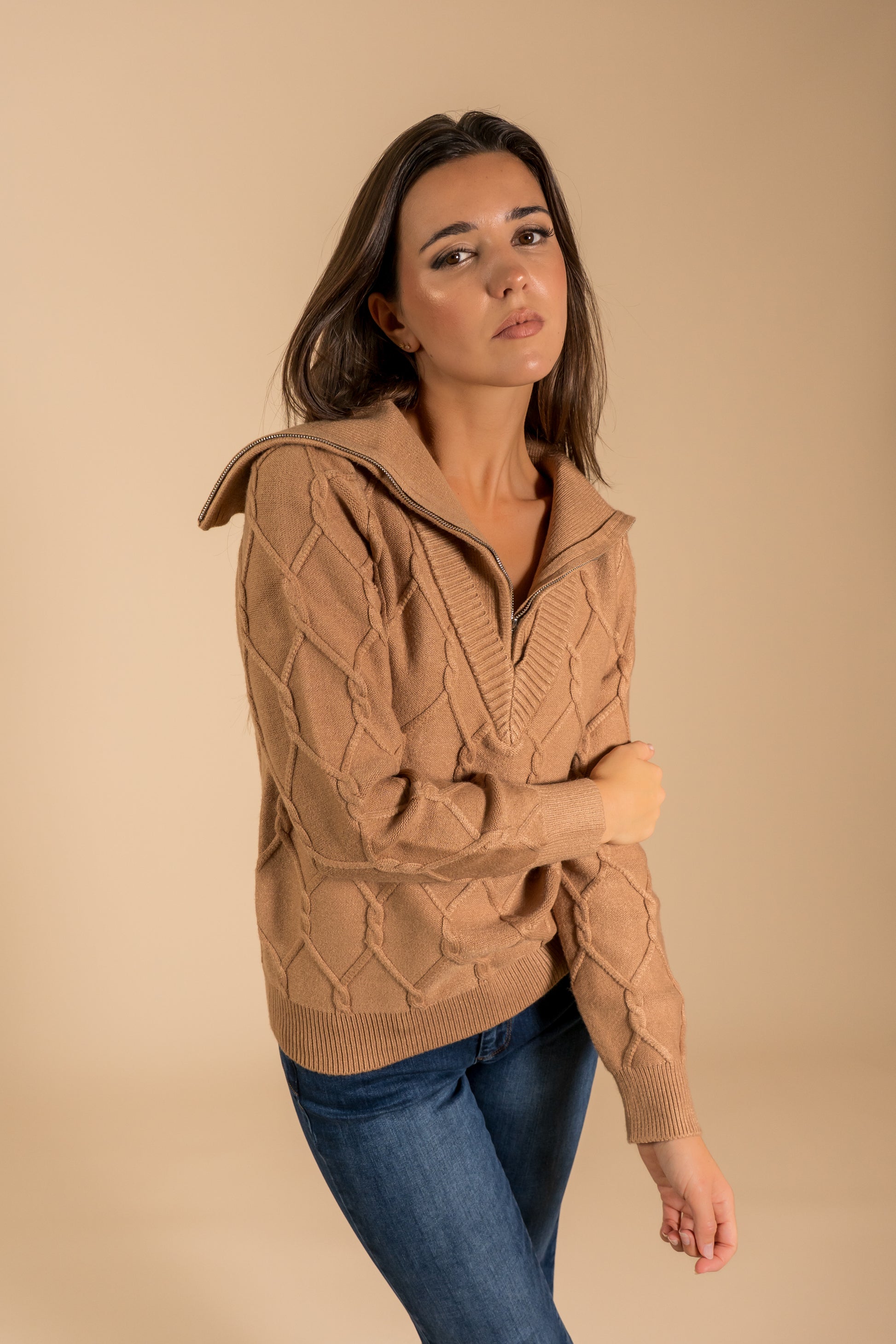 Pull en maille col camionneur
